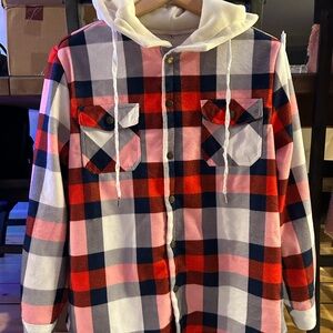 Plaid Hooded Flannel Shirt